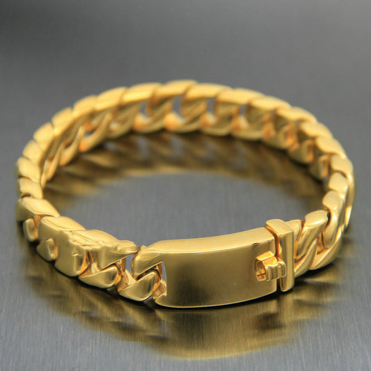 Bold Gold Chain Bracelet – Titanium Steel Korean Street Style - BuzzMart