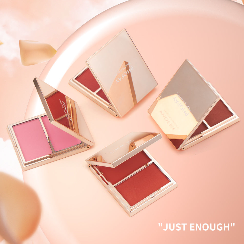 PHOFAY Double-Take Cream & Powder Blush Duo - BuzzMart