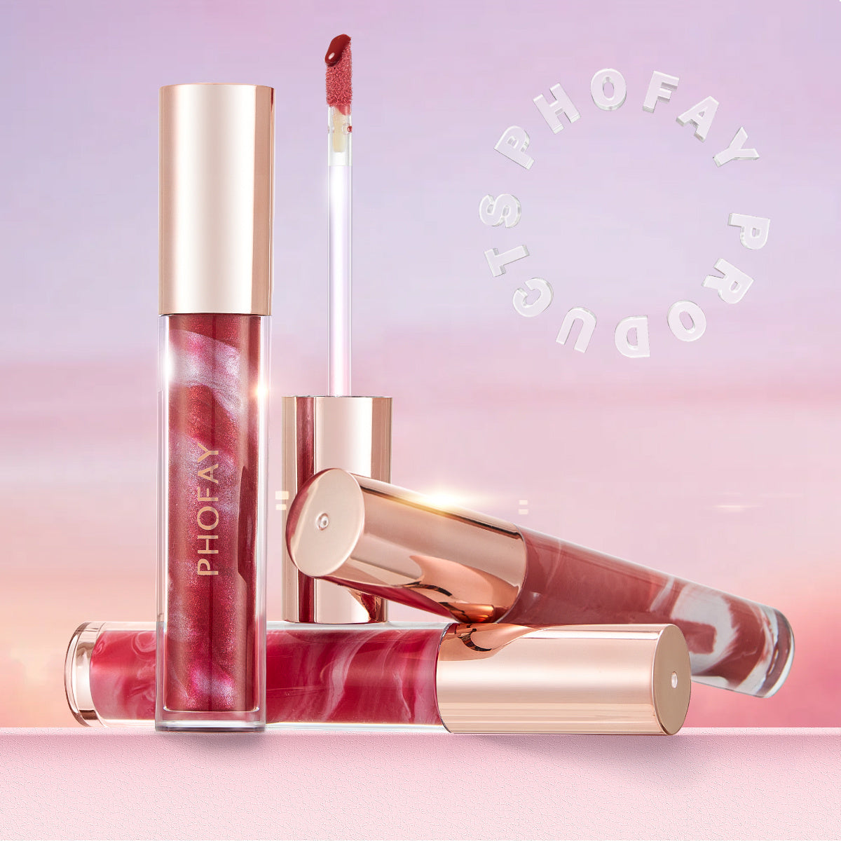 PHOFAY Rose Blooming Hydrating Lip Gloss - BuzzMart