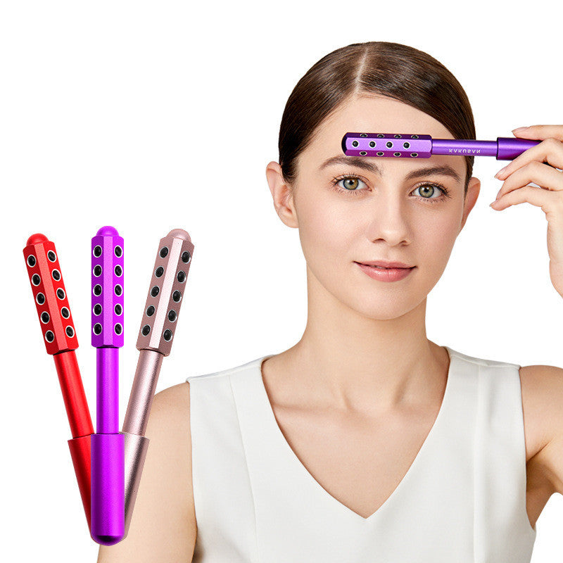 Anti-wrinkle facial roller with multiple germanium massage nodes.