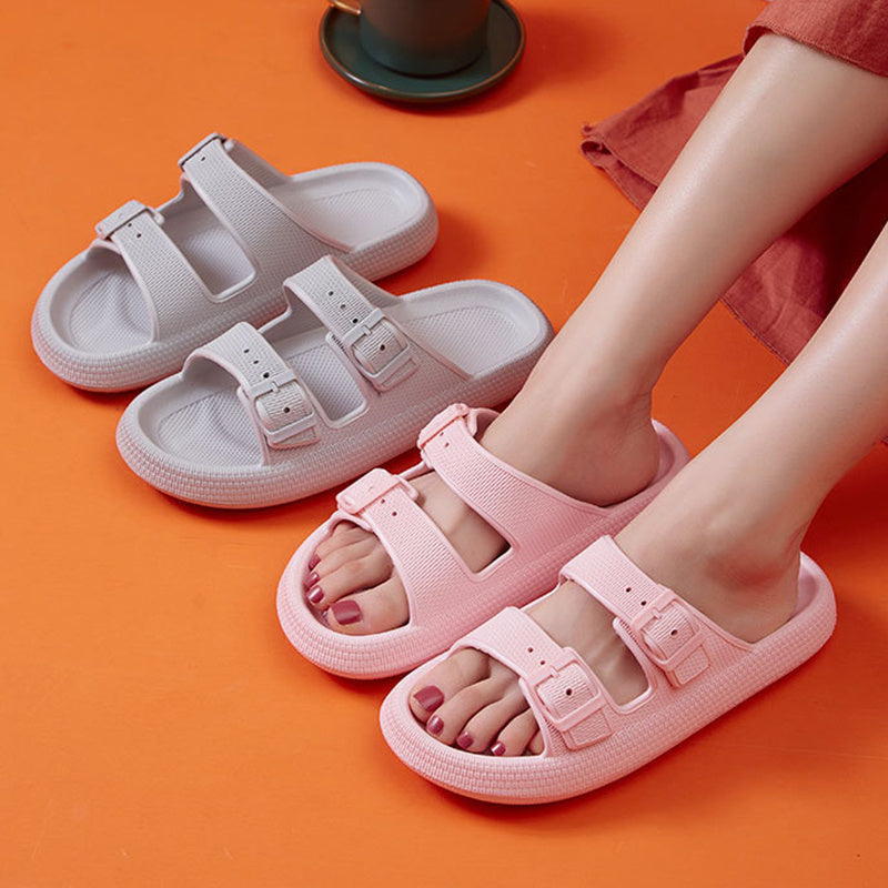 Platform Slippers Women's Summer Buckle Home Shoes Fashion Outdoor Wear Soft Bottom Sandals - BuzzMart