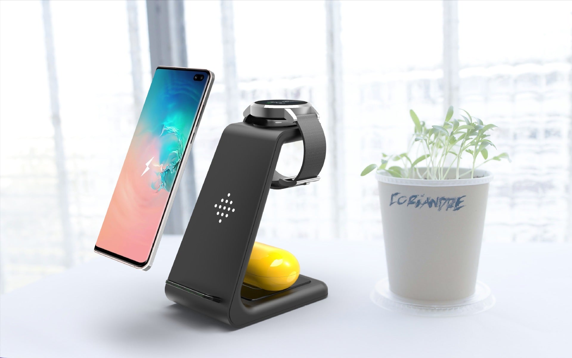 3 In 1 Fast Charging Station Wireless Charger Stand Wireless Quick Charge Dock For Phone Holder - BuzzMart