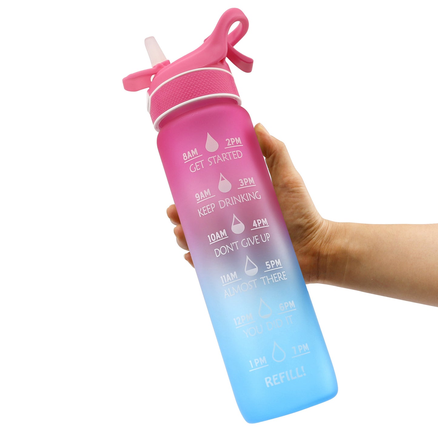 Water Bottle Scrub Bounce Cover Straw Space Cup Sports Water Bottle - BuzzMart