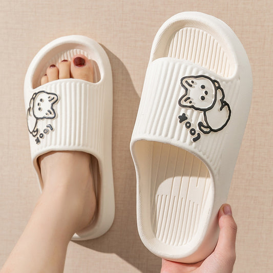 Cute Cat Slippers Summer Women Home Shoes Bath Thick Platform Non-Slip Slides Indoor Outdoor - BuzzMart
