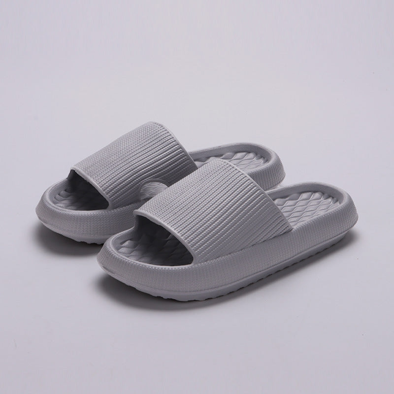 Summer EVA Slippers Solid Color Rhombus Stripe Anti-slip Slippers New Women's Home Shoes - BuzzMart