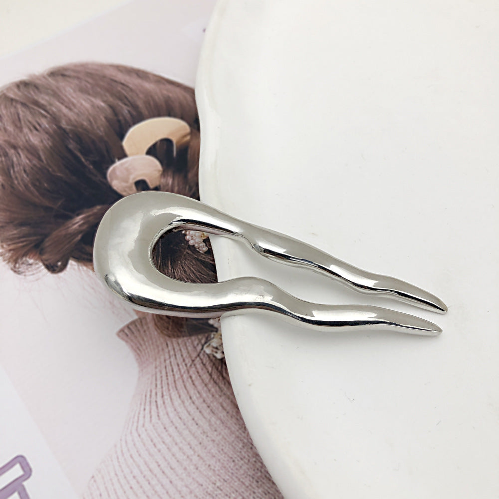 Elegant Metal U-Shaped Hair Clips – Chic Styling Set - BuzzMart