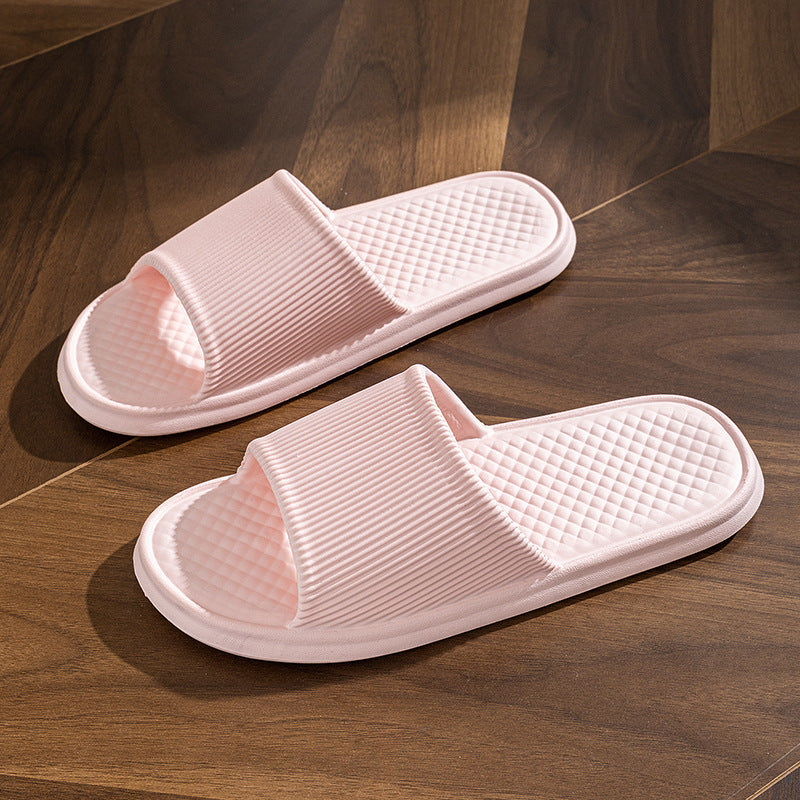 Summer Slipper Indoor House Shoes For Men Women Couples Solid Color Rhombus Striped Non-slip Bathroom Slippers - BuzzMart