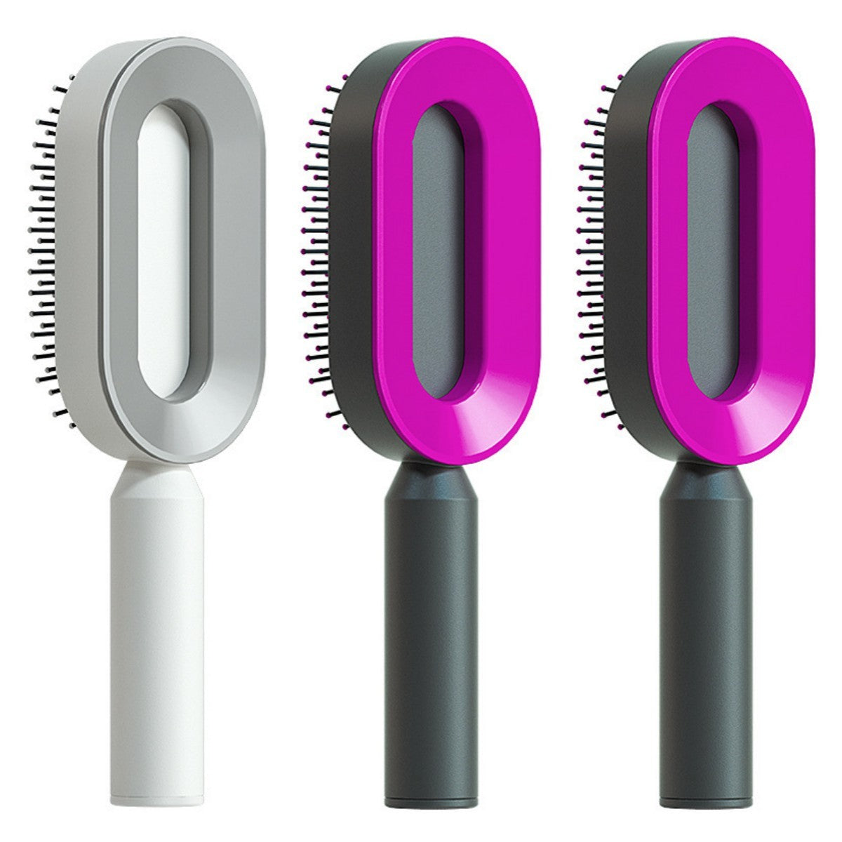 Self Cleaning Hair Brush For Women One-key Cleaning Hair Loss Airbag Massage Scalp Comb Anti-Static Hairbrush - BuzzMart