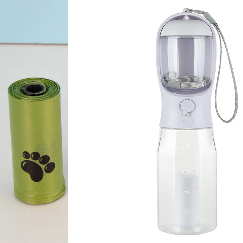 Portable Cat Dog Water Bottle Food Feeder Drinker Poop Dispenser 3 In 1 Leak-proof Multifunctional Dog Water Bottle Pet Products - BuzzMart