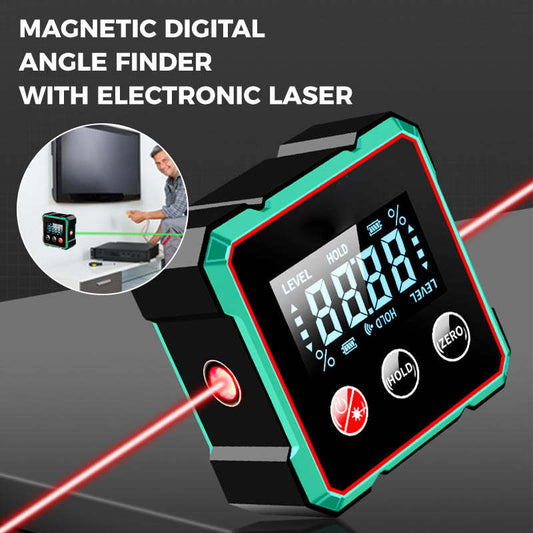 Magnetic Digital Angle Finder With Electronic Laser Gauge Protractor Inclinometer Level Magnets Level Ruler Angle Slope - BuzzMart