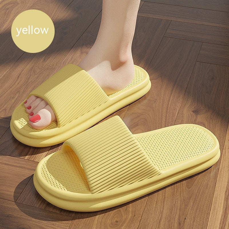 Striped Design Home Slippers For Women Men Soft Anti-slip Floor Bathroom Slippers Solid House Shoes - BuzzMart