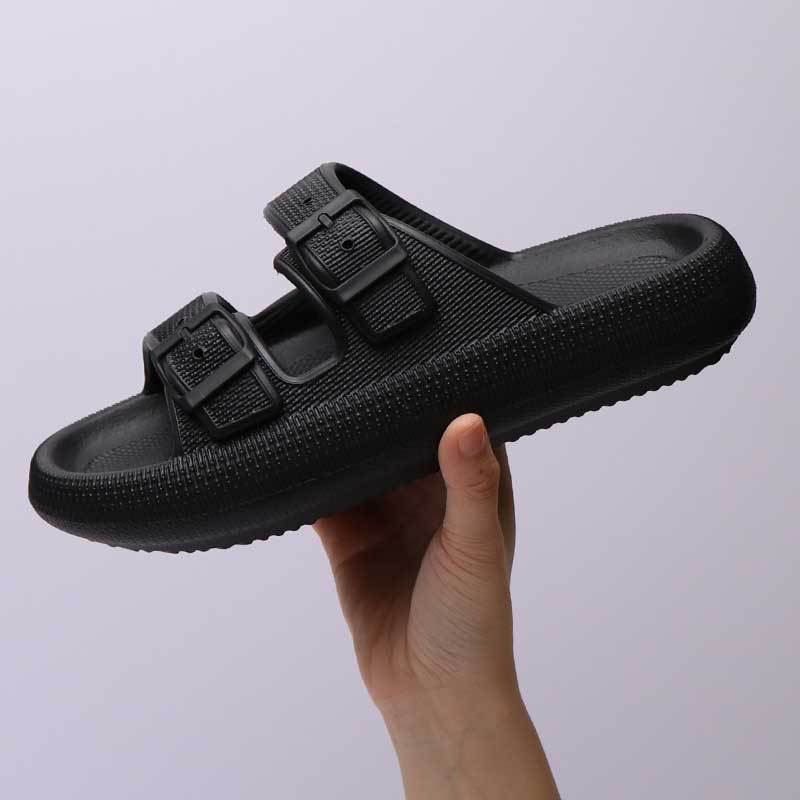 Platform Slippers Women's Summer Buckle Home Shoes Fashion Outdoor Wear Soft Bottom Sandals - BuzzMart