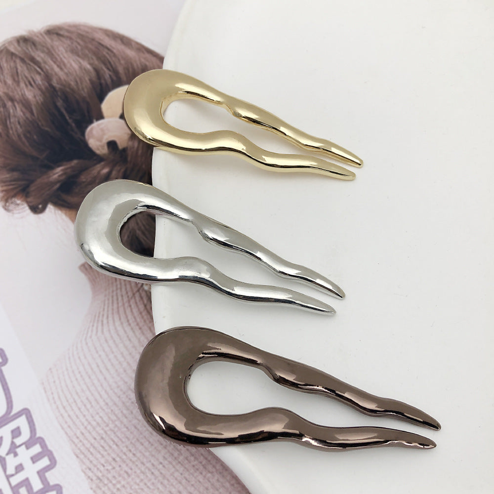 Elegant Metal U-Shaped Hair Clips – Chic Styling Set - BuzzMart