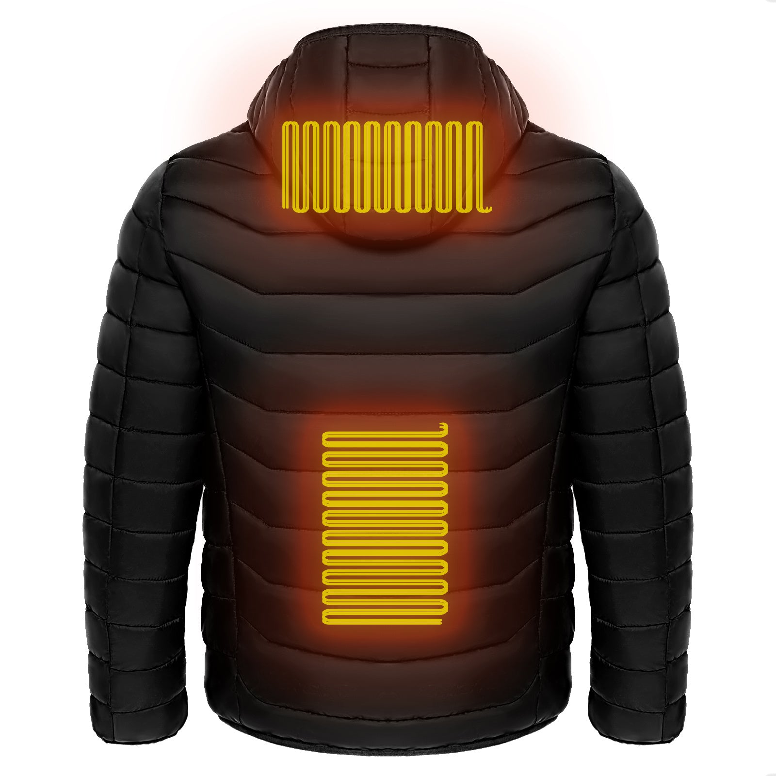 Men Heated Puffer Jacket Electric Heating Coat Insulated Hood Windbreaker 9Heat Zones - BuzzMart