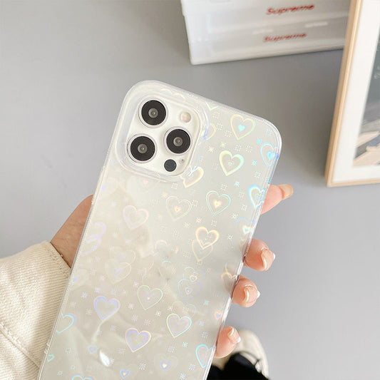 Laser Colorful Love For Double-sided Coated Silicone Phone Case - BuzzMart