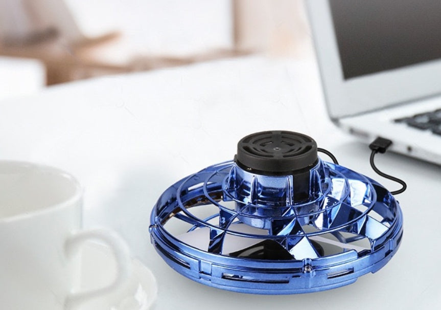 Mini Fingertip Gyro Interactive Decompression Toy Drone LED UFO Type Flying Helicopter Spinner Toy Kids - BuzzMart