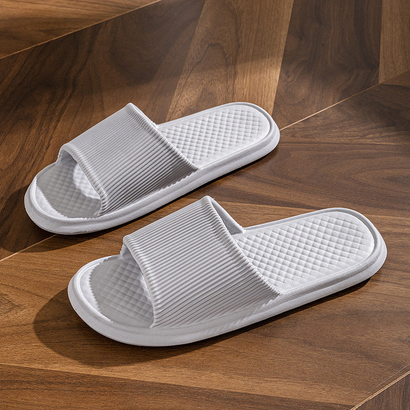 Summer Slipper Indoor House Shoes For Men Women Couples Solid Color Rhombus Striped Non-slip Bathroom Slippers - BuzzMart