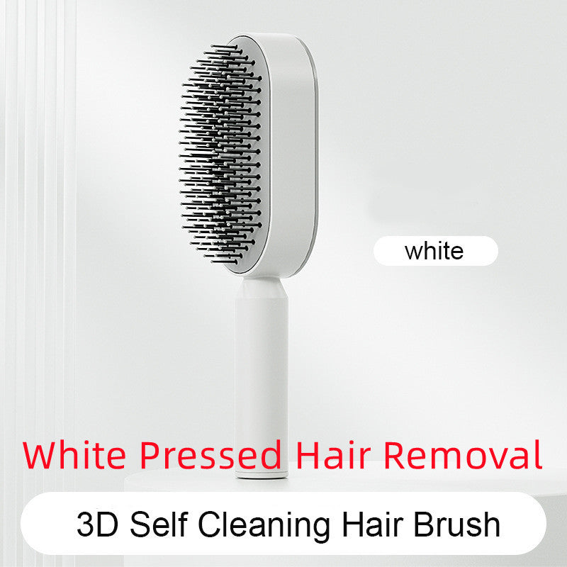 Self Cleaning Hair Brush For Women One-key Cleaning Hair Loss Airbag Massage Scalp Comb Anti-Static Hairbrush - BuzzMart
