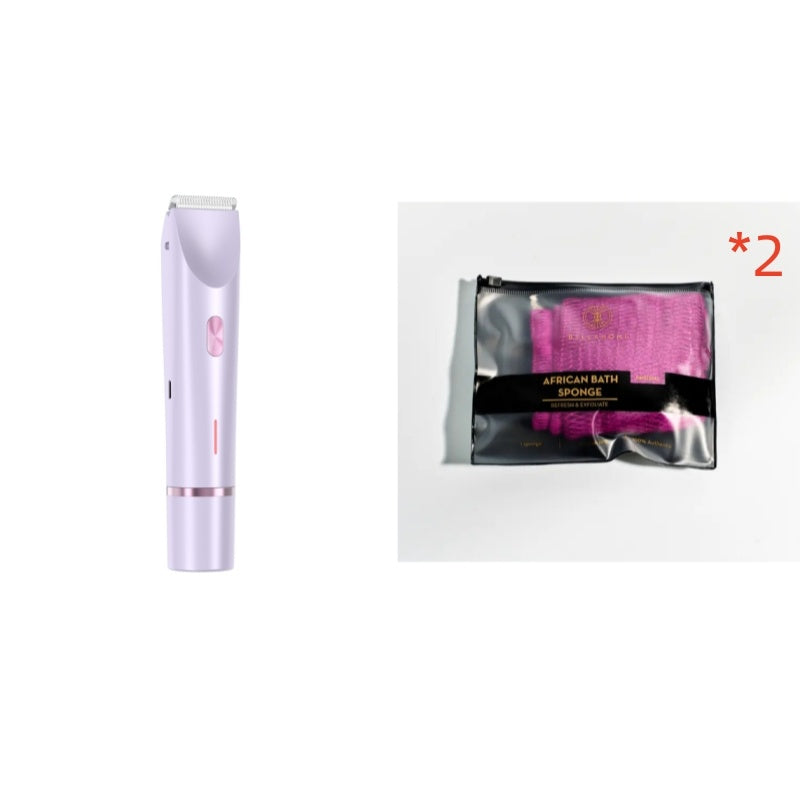 2 In 1 Hair Remover Women's Double Head Shaver Private Pubic Hair Trimmer Electric Razor Wet Dry Electric Body Hair - BuzzMart
