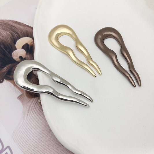 Elegant Metal U-Shaped Hair Clips – Chic Styling Set - BuzzMart