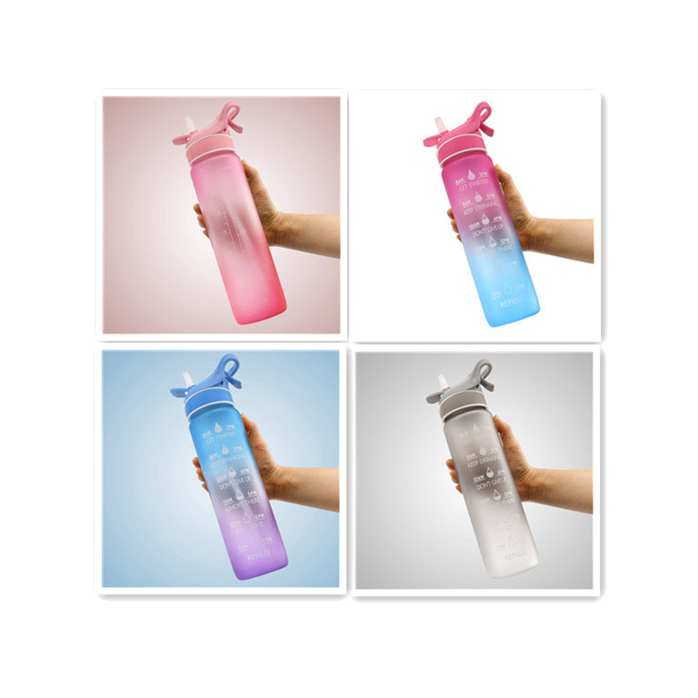 Water Bottle Scrub Bounce Cover Straw Space Cup Sports Water Bottle - BuzzMart