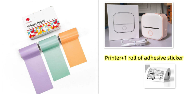 Portable Mini Thermal Label Printer Home Photo Printer Student Wrong Question Printer Bluetooth-compatible Mini Label Printer Price Tag - BuzzMart