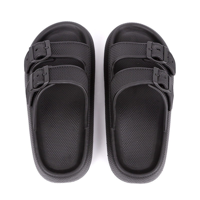 Platform Slippers Women's Summer Buckle Home Shoes Fashion Outdoor Wear Soft Bottom Sandals - BuzzMart