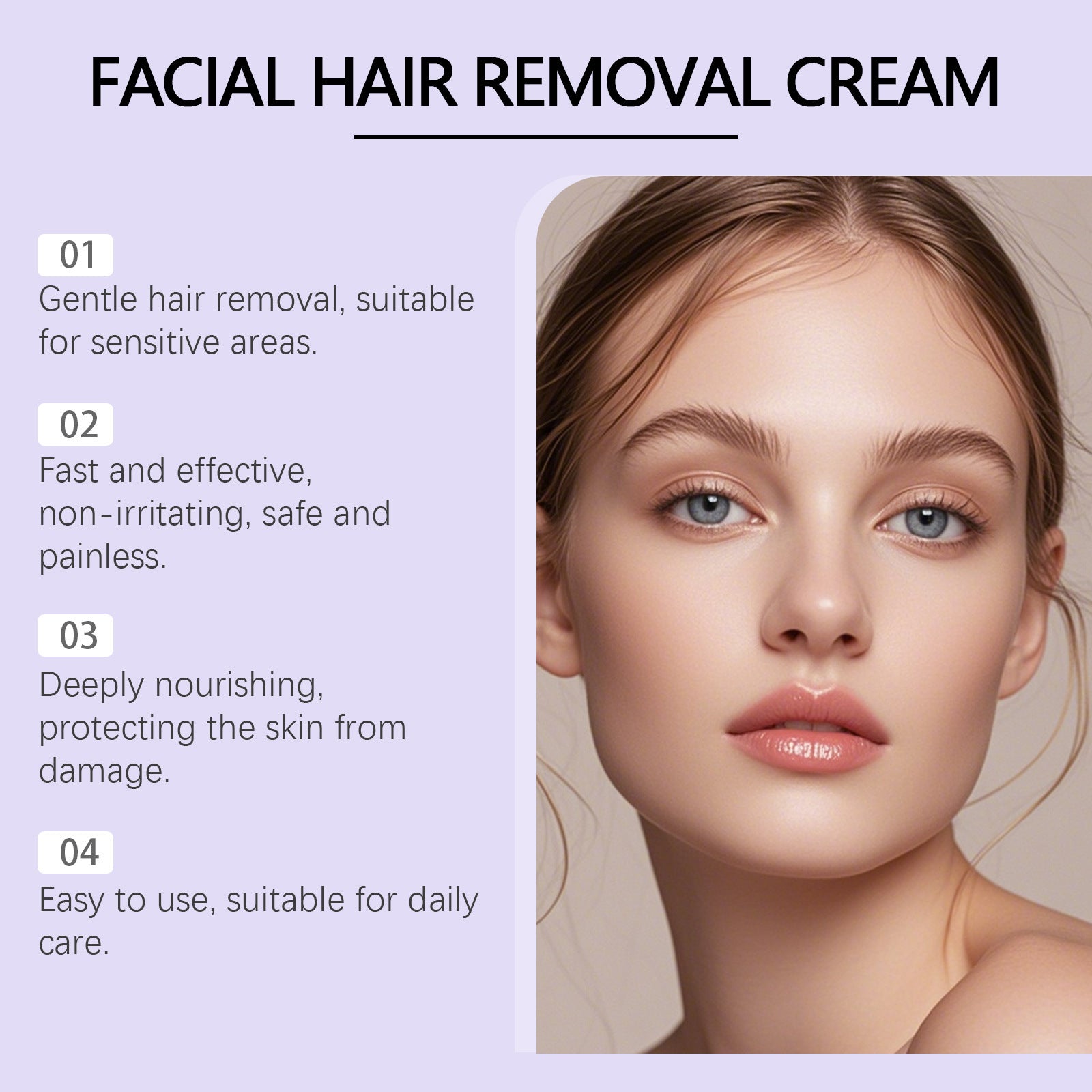 Gentle shave oil combined with soft cream to soothe post-hair removal irritation.