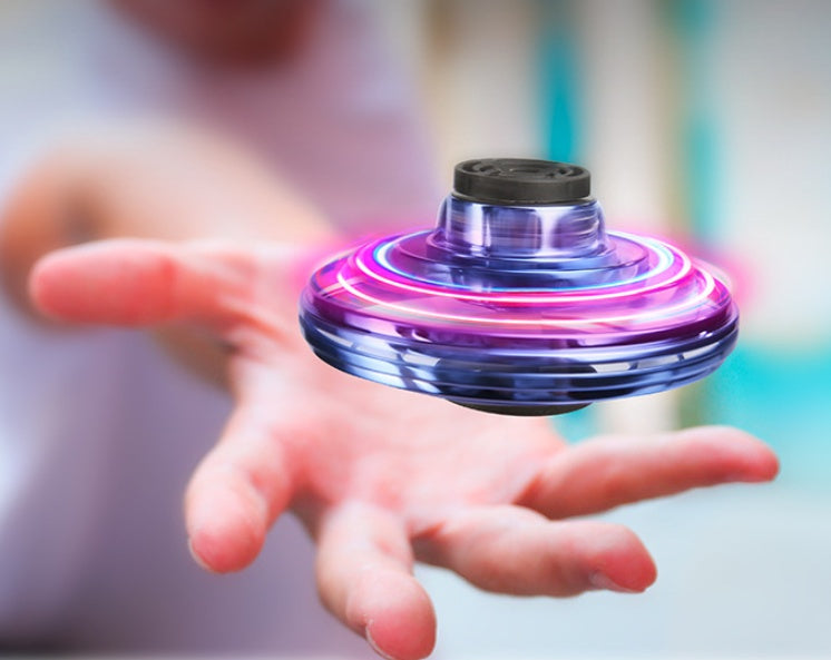 Mini Fingertip Gyro Interactive Decompression Toy Drone LED UFO Type Flying Helicopter Spinner Toy Kids - BuzzMart