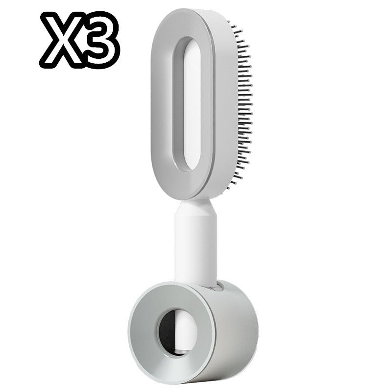 Self Cleaning Hair Brush For Women One-key Cleaning Hair Loss Airbag Massage Scalp Comb Anti-Static Hairbrush - BuzzMart