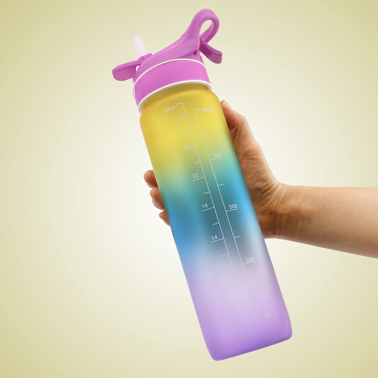 Water Bottle Scrub Bounce Cover Straw Space Cup Sports Water Bottle - BuzzMart