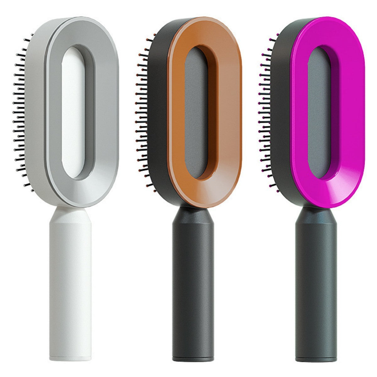 Self Cleaning Hair Brush For Women One-key Cleaning Hair Loss Airbag Massage Scalp Comb Anti-Static Hairbrush - BuzzMart