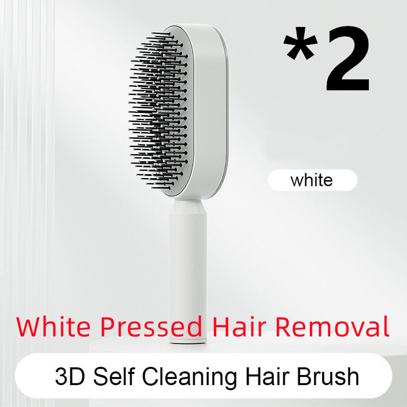 Self Cleaning Hair Brush For Women One-key Cleaning Hair Loss Airbag Massage Scalp Comb Anti-Static Hairbrush - BuzzMart