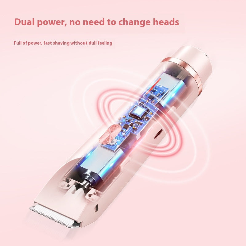 Safe and painless dual‑head electric shaver for legs, arms, bikini.