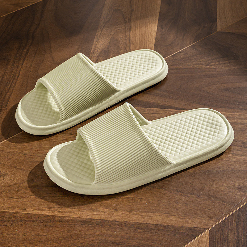 Summer Slipper Indoor House Shoes For Men Women Couples Solid Color Rhombus Striped Non-slip Bathroom Slippers - BuzzMart