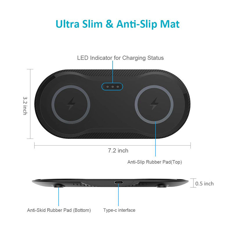 Wireless Charger Dual Mobile Phone Charger - BuzzMart