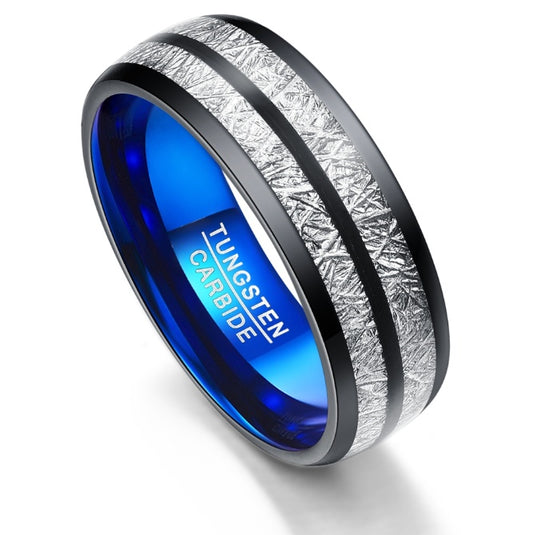 Black & Blue Tungsten Couple Rings – Bold Wedding Bands - BuzzMart