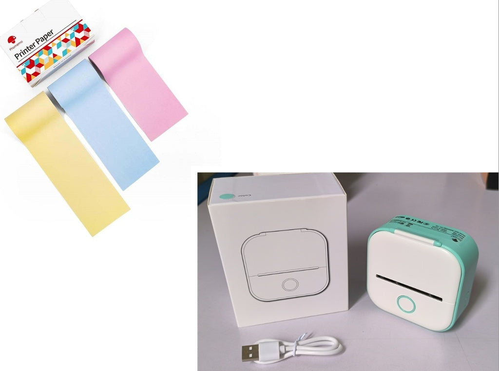 Portable Mini Thermal Label Printer Home Photo Printer Student Wrong Question Printer Bluetooth-compatible Mini Label Printer Price Tag - BuzzMart