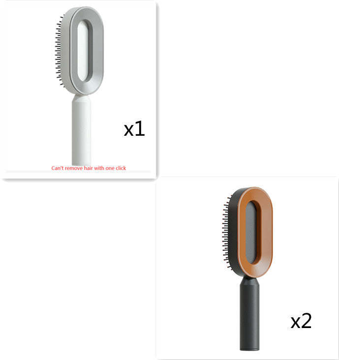 Self Cleaning Hair Brush For Women One-key Cleaning Hair Loss Airbag Massage Scalp Comb Anti-Static Hairbrush - BuzzMart