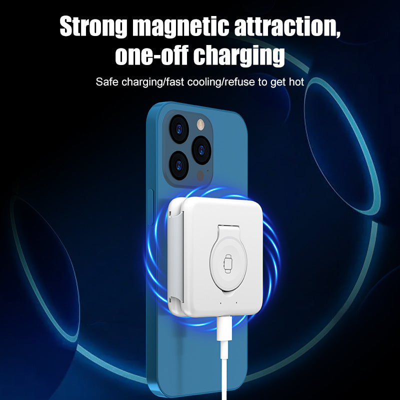 Folding Magnetic Suction Wireless Charger 3-in-1 - BuzzMart