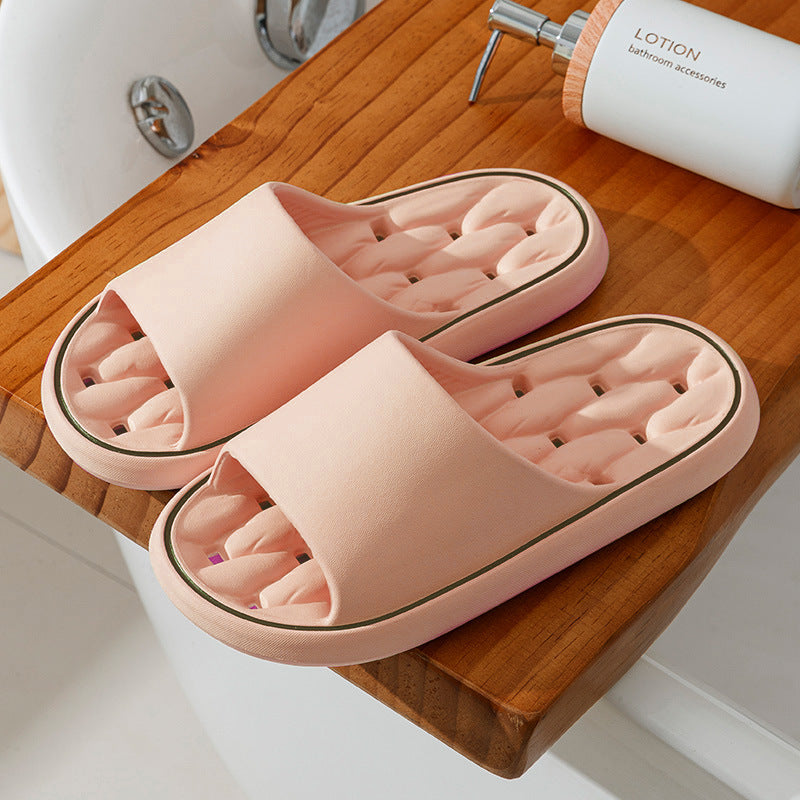 Non-slip Design Bathroom Slippers Home Summer Thick Sole Floor Bedroom House Shoes For Women Men - BuzzMart
