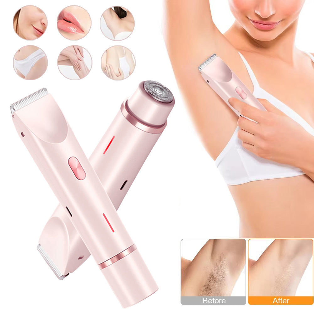 Double‑head electric hair remover for bikini and body grooming.