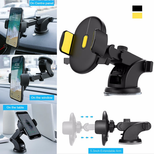 Car Phone Holder Long Rod Telescopic Car Dashboard Suction Cup Type - BuzzMart