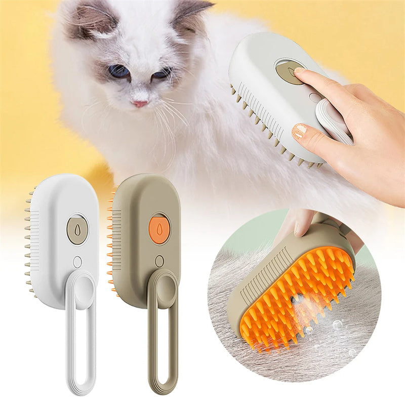 Cat Steam Brush Steamy Dog Brush 3 In 1 Electric Spray Cat Hair Brushes For Massage Pet Grooming Comb Hair Removal Combs Pet Products - BuzzMart