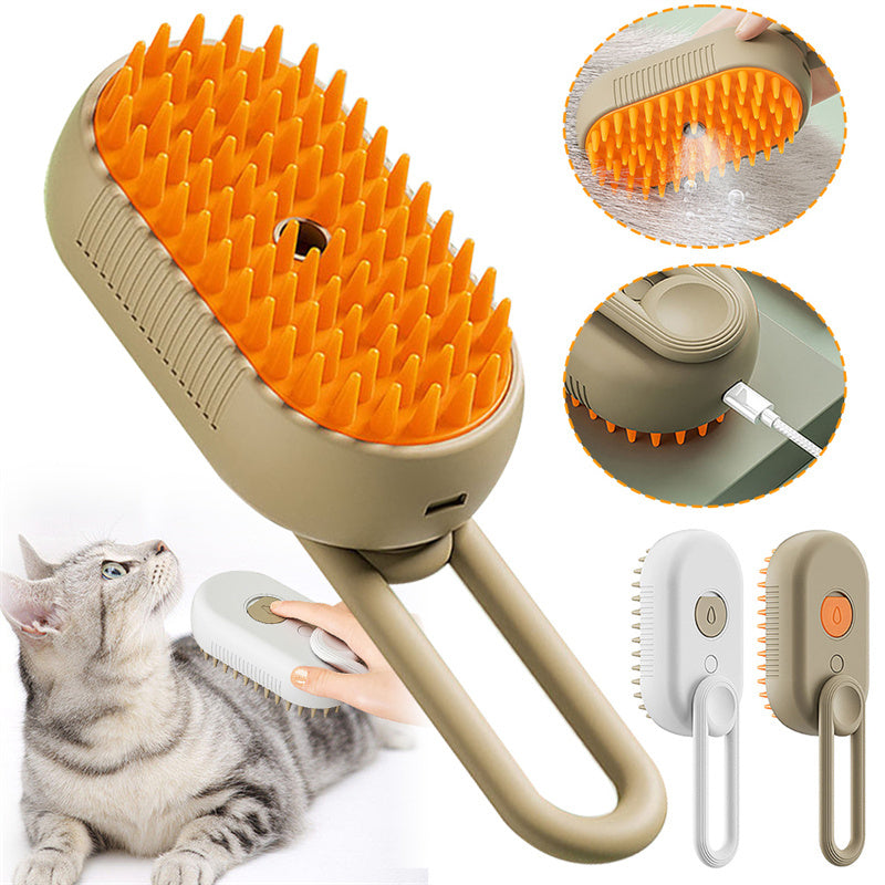 Cat Steam Brush Steamy Dog Brush 3 In 1 Electric Spray Cat Hair Brushes For Massage Pet Grooming Comb Hair Removal Combs Pet Products - BuzzMart