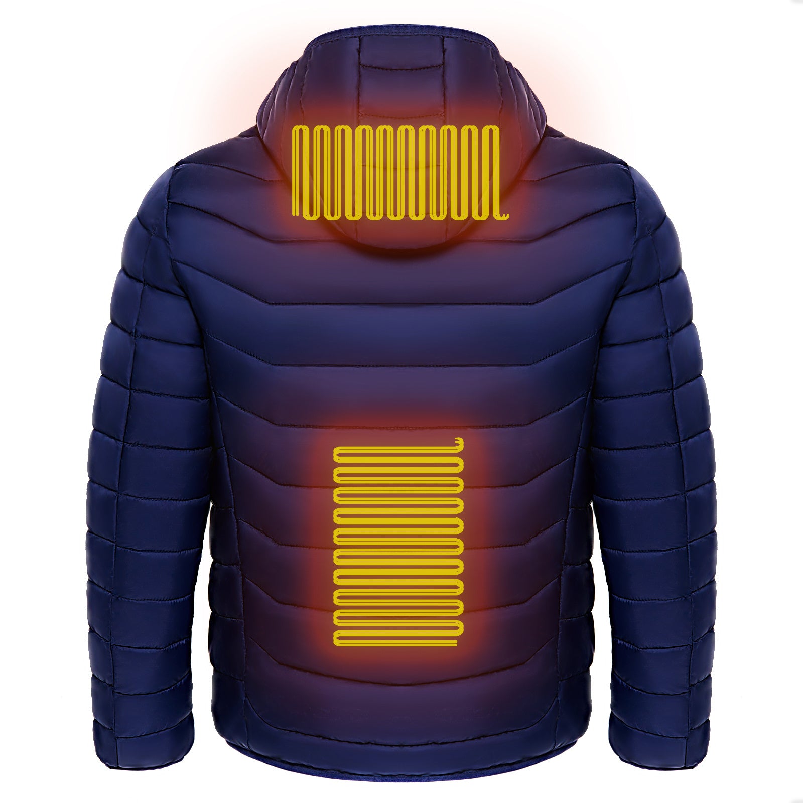 Men Heated Puffer Jacket Electric Heating Coat Insulated Hood Windbreaker 9Heat Zones - BuzzMart