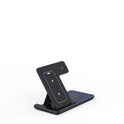 15W 3 In 1 LED Fast Wireless Charger Stand Foldable Charging Station For Smart Phone 15 14 13 12 11 IWatch 9 8 7 6 5 Airpods Pro - BuzzMart