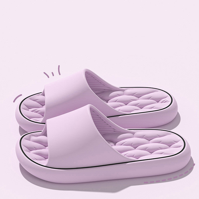 Non-slip Design Bathroom Slippers Home Summer Thick Sole Floor Bedroom House Shoes For Women Men - BuzzMart