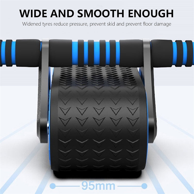 Double Wheel Abdominal Exerciser Women Men Automatic Rebound Ab Wheel Roller Waist Trainer Gym Sports Home Exercise Devices - BuzzMart