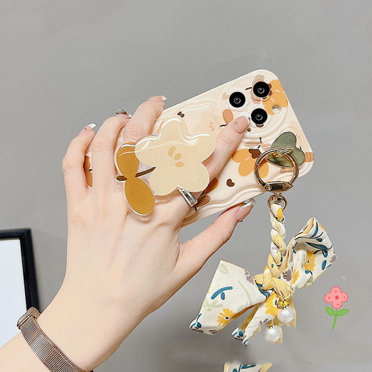 Autumn Leaves And Flowers With Bow Silk Scarf Phone Cases - BuzzMart